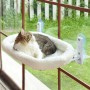 Cordless Cat Window Perch Solid Metal Frame 4 Strong Suction Cups Foldable Indoor Cat Hammock Wall Two Replaceable Beds for Pets