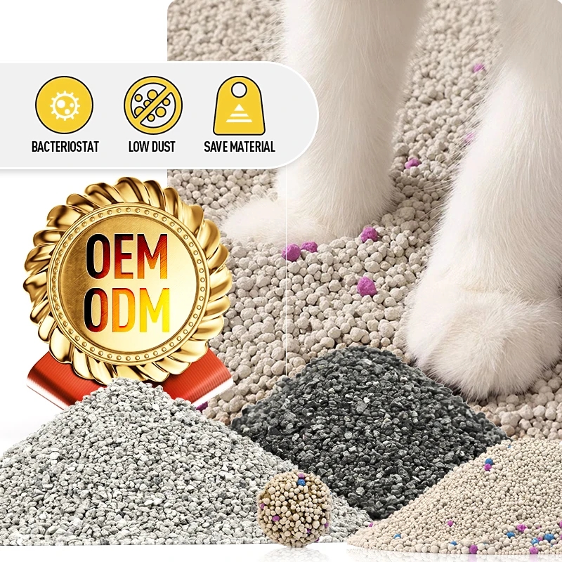 OEM ODM Catlitter Factory Wholesale Customized Fragrances Broken Ball Shaped Clumping Cat Litter Sand