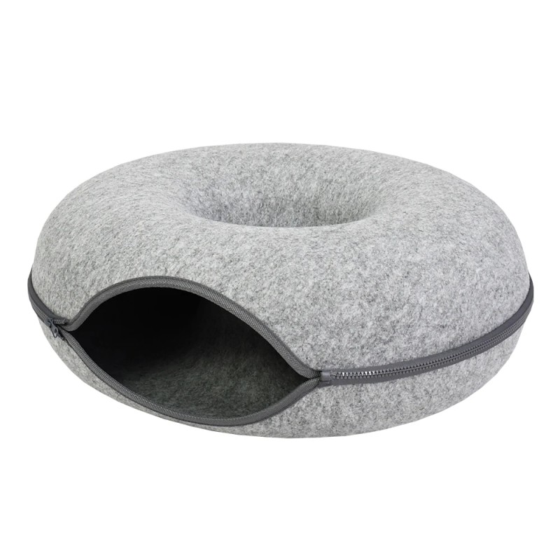 Cute Eco-Friendly Round Cat Tunnel Bed Comfortable Cat Furniture Tunnel Bed