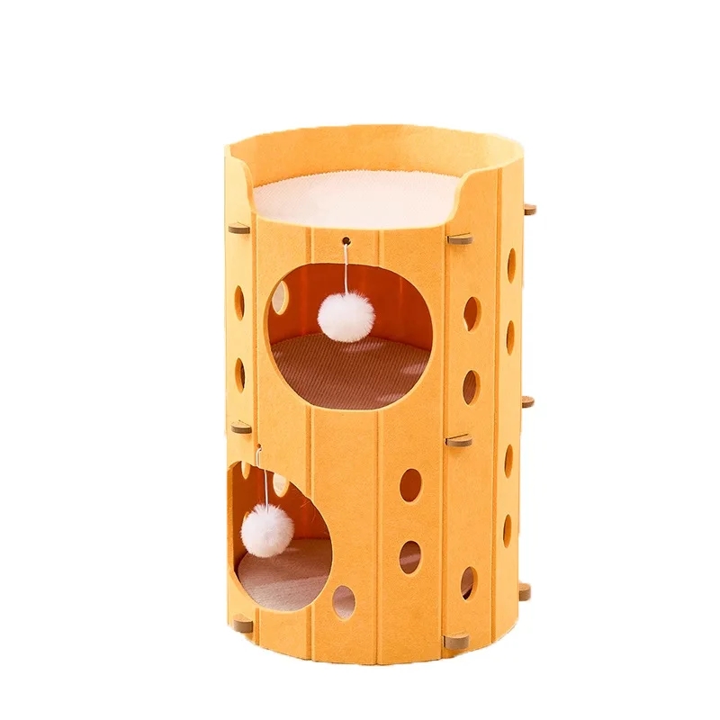 Enclosed Cat House Indoor Green Cat Climbing Frame Nest Cat Bed