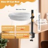 360° Rotatable Adjustable Height Cat Hammock Bed with Soft Cushion & Metal Frame Circular Pet Furniture for Desk