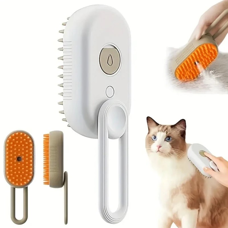 Cat Steam Brush Dog Hair Cleaning Remover Brush Cat Spray Brush for Pet Massage