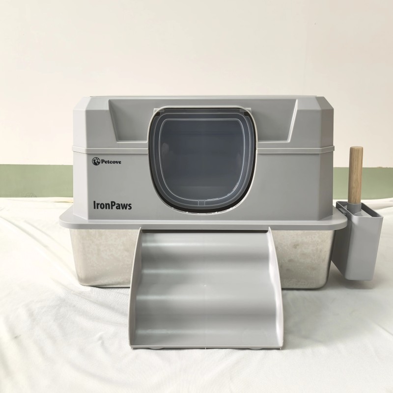 Heavy-Duty Stainless Steel Cat Litter House   Fully Enclosed  Easy Clean  Ultra Private