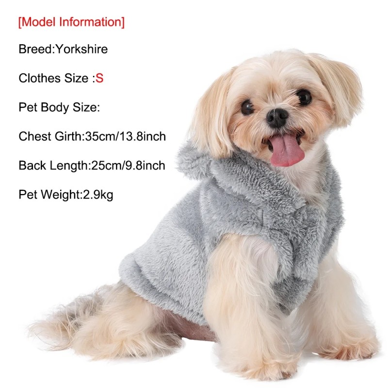 Autumn Winter Dog Clothes For Small Medium Dogs Warm Plush Rabbit Ears Pet Coat Cute Soft Puppy Sphynx Cat Chihuahua Costume
