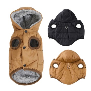 Thick Puppy Hooded Jacket for Small Medium Dogs Cats Winter Waterproof Dog Coat Clothes Soft Fleece Chihuahua Pug Pet Outfits